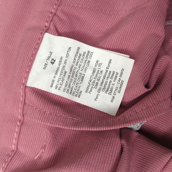 PGA Tour Perry Ellis Pink Flat Front Moisture Wicking UPF 50 Men's Shorts 42 - Picture 11 of 14